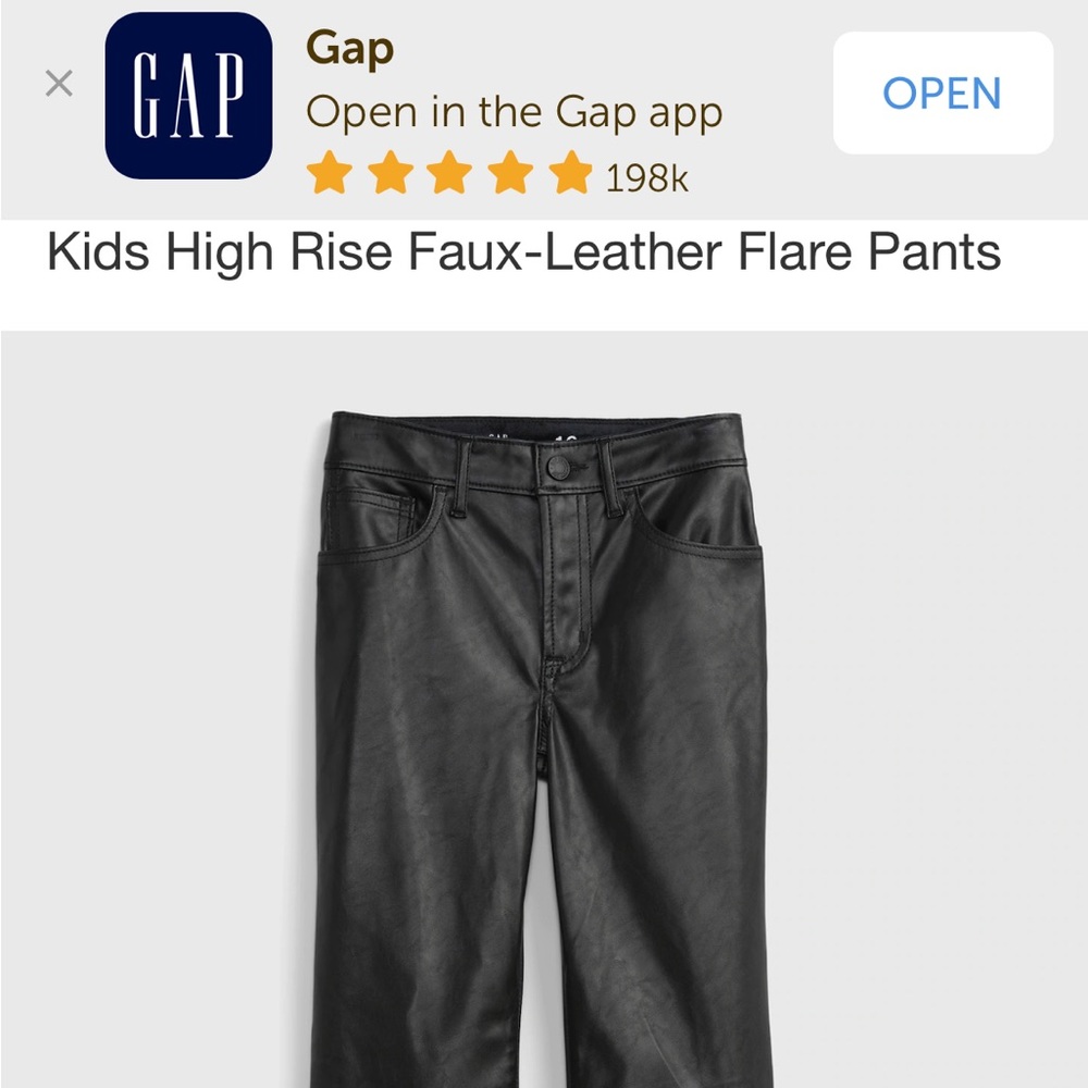 Girls Faux-Leather Pants